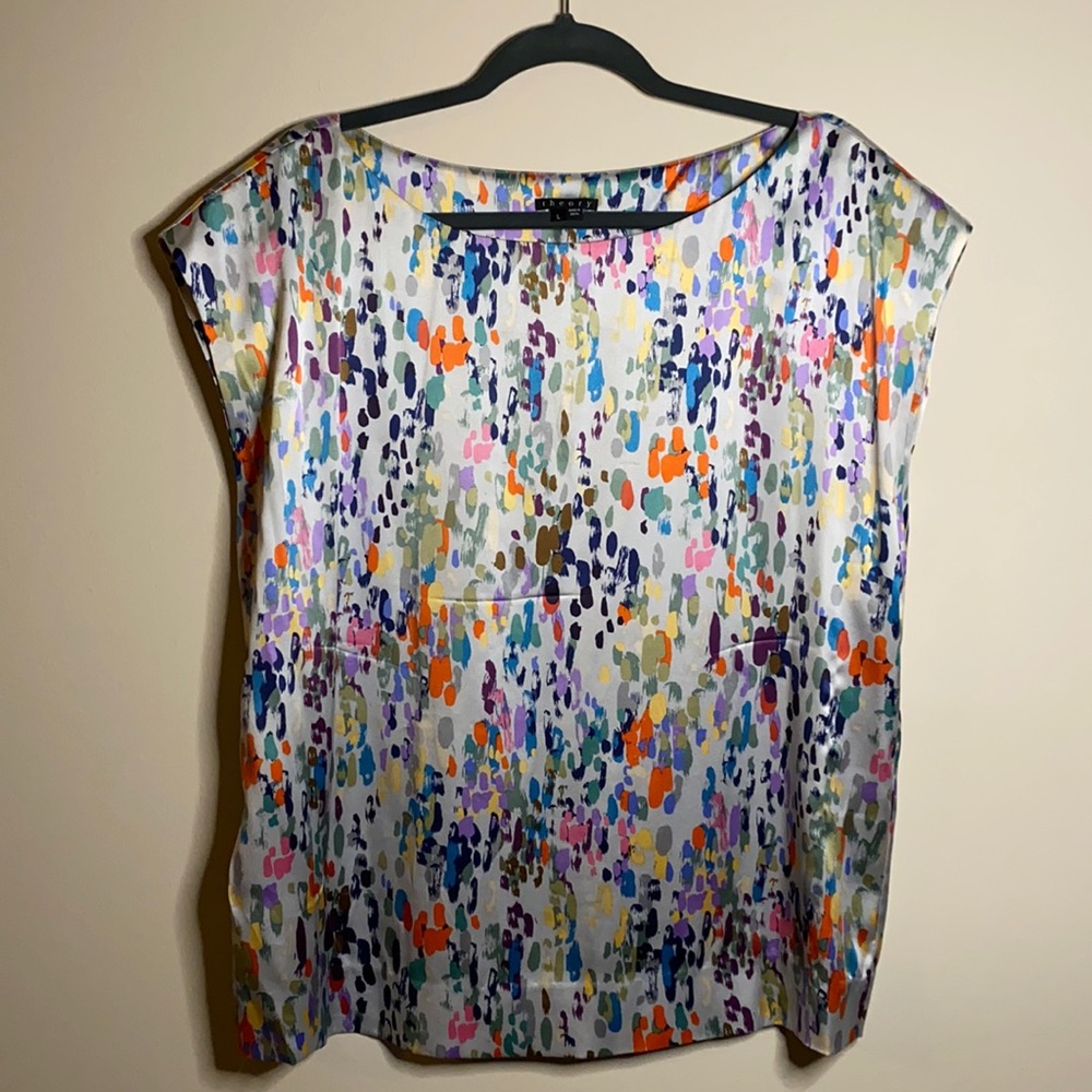 theory cap sleeve colorful shell